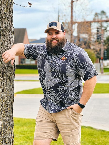 Tommy Bahama® I-State Black Palm Leaves Sport Line Button Down